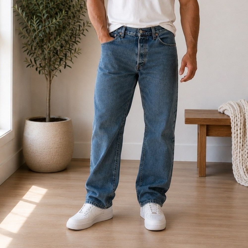 Levis 501 Original Fit Mens Medium Wash Blue Straight Leg Button Fly Jeans 36x32 - Picture 1 of 10